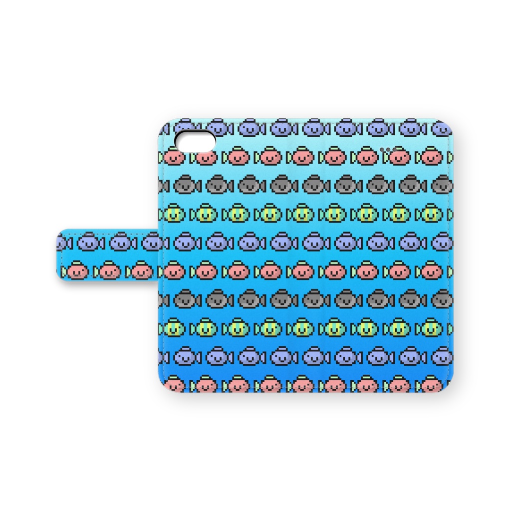 ドット魚の手帳型iPhoneケース / Dot Fish iPhone Case (Pocketbook Type)