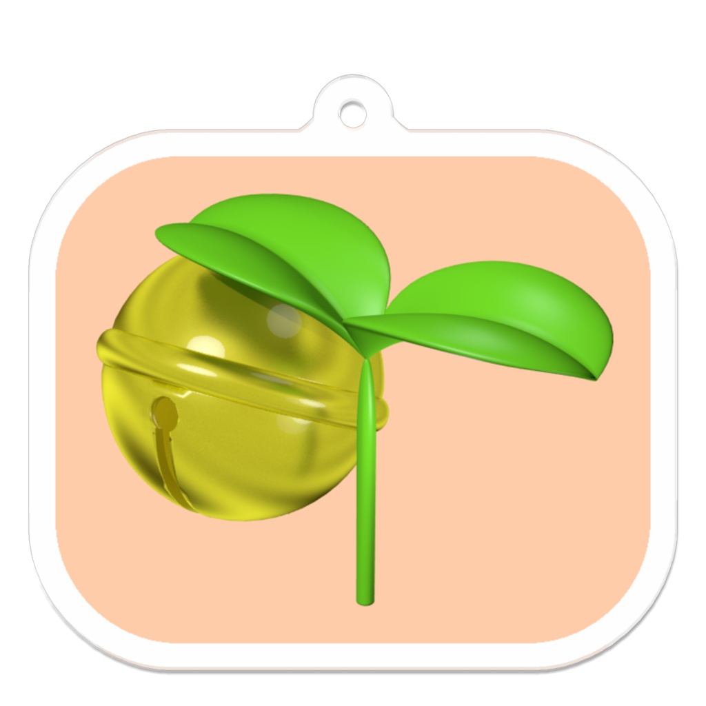 スズメ(鈴と芽)のアクリルキーホルダー (裏コーティング有り) / Bell And Sprout Acrylic Key Chain