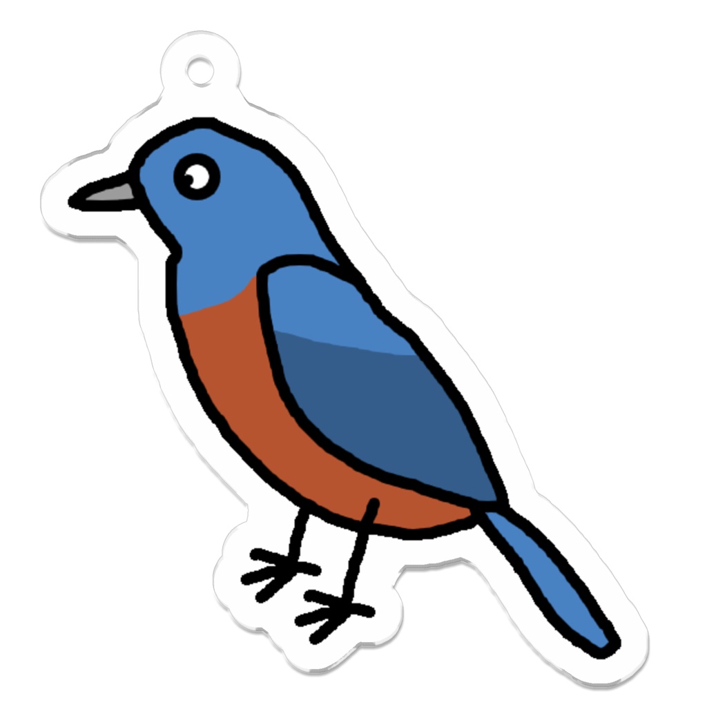 イソヒヨドリのアクリルキーホルダー (裏コーティング有り) / Blue Rock Thrush Acrylic Key Chain