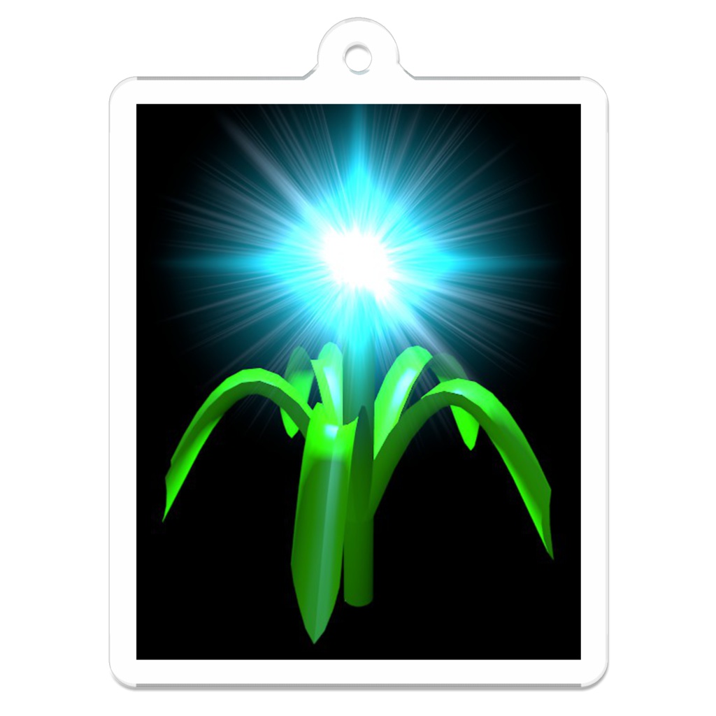 光る植物のアクリルキーホルダー (裏コーティング有り) / Light Plant Acrylic Key Chain