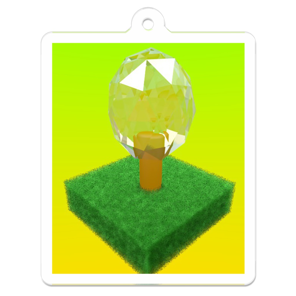 クリスタルの木のアクリルキーホルダー (裏コーティング有り) / Crystal Wood Acrylic Key Chain