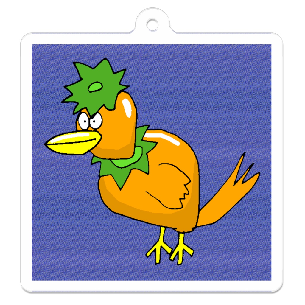 柿鳥のアクリルキーホルダー (裏コーティング有り) / Persimmon Bird Acrylic Key Chain