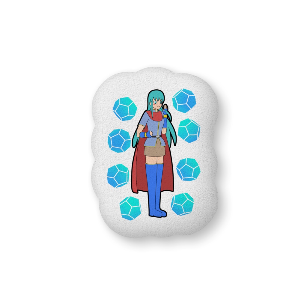 十二面体と少女のふかふかクッション / Dodecahedron-and-Girl Cushion