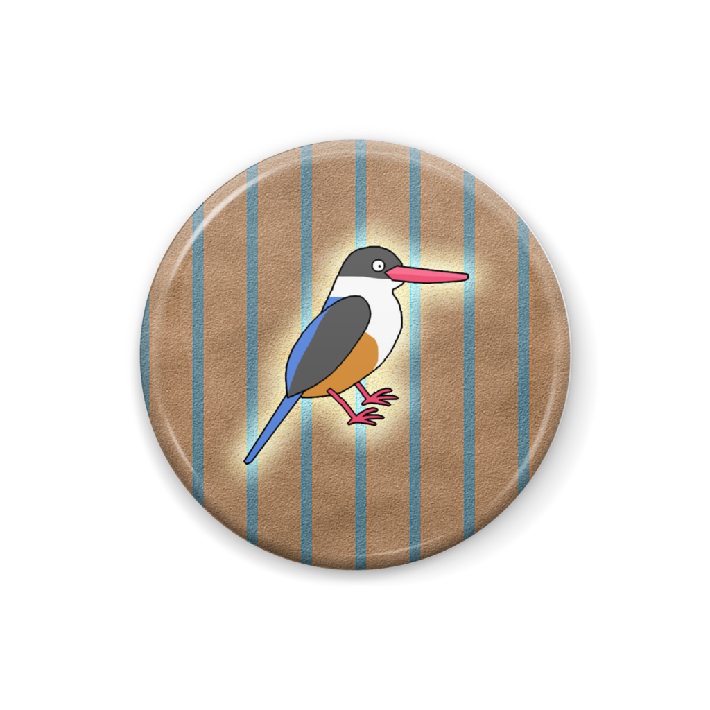 ヤマショウビンの缶バッジ / Black-capped Kingfisher Can Badge