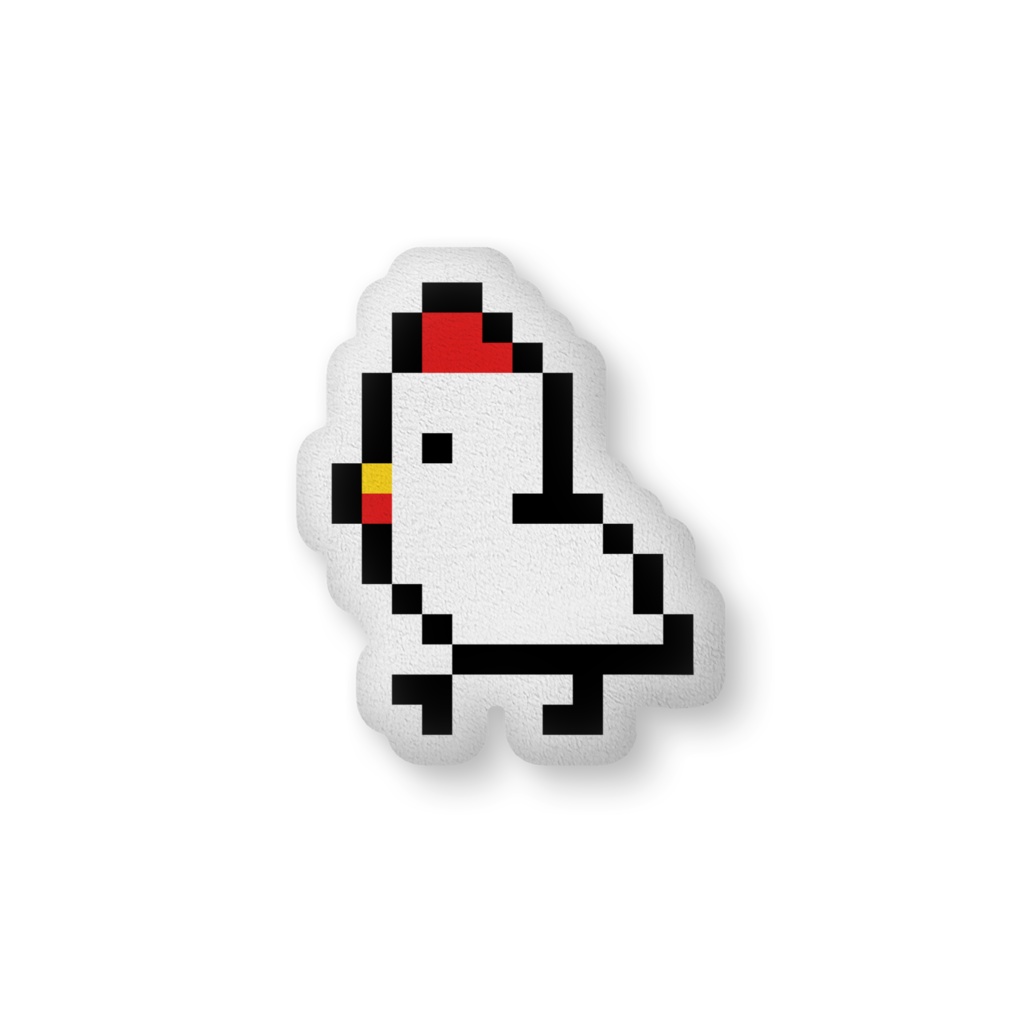 ドットニワトリのふかふかクッション