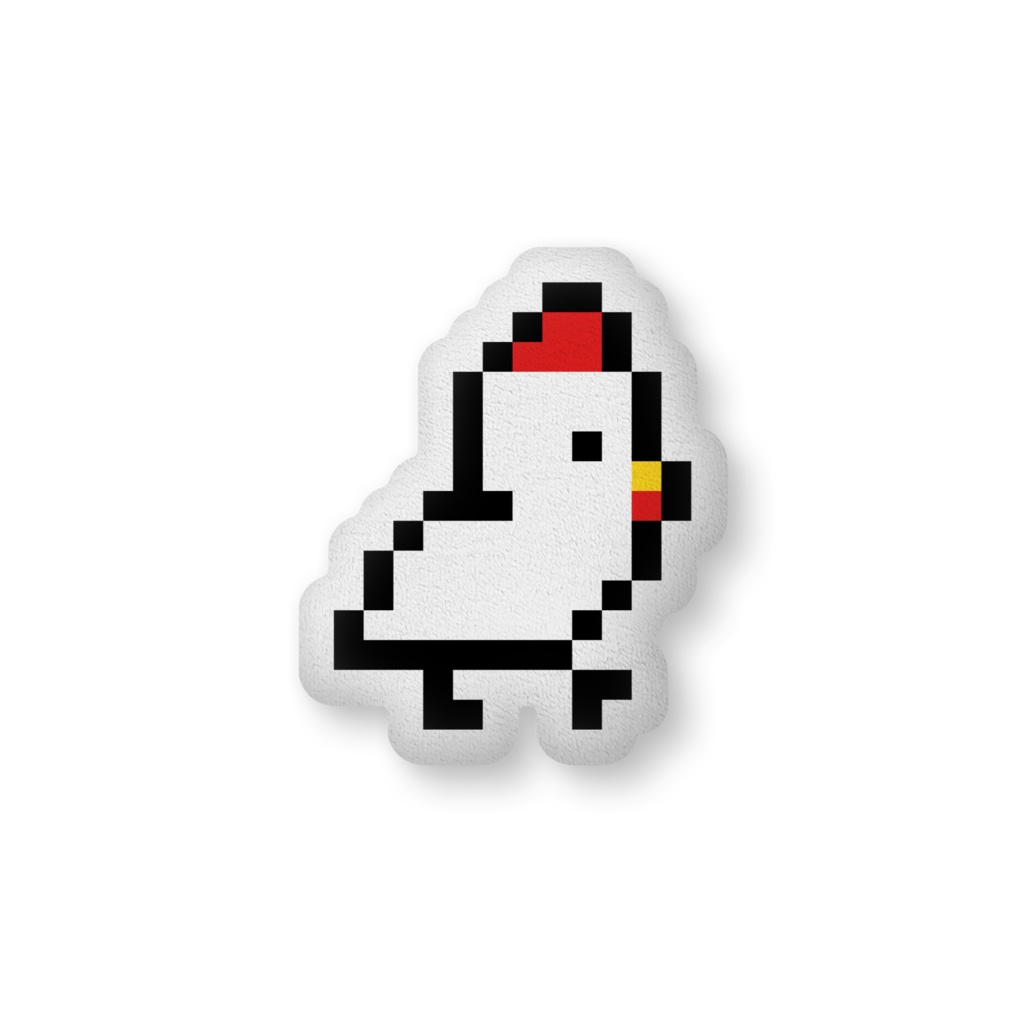 ドットニワトリのふかふかクッション