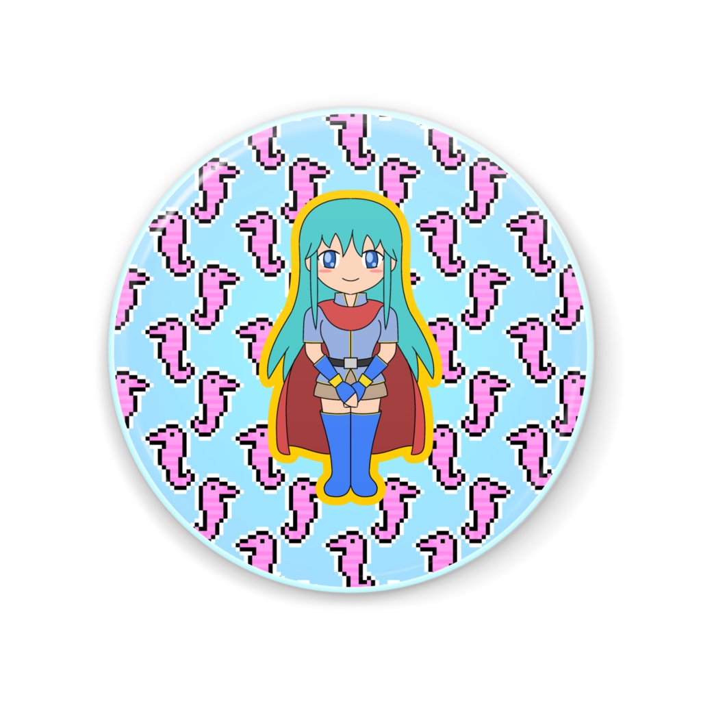 ドットタツノオトシゴと少女の缶ミラー