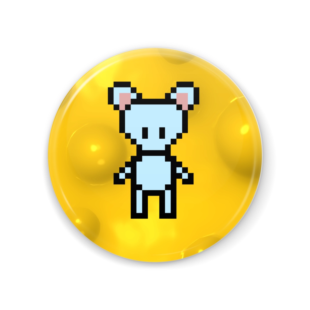 チーズとドットネズミの缶ミラー