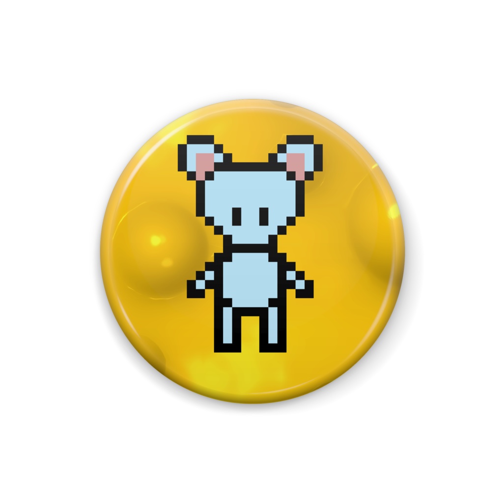 チーズとドットネズミの缶バッジ