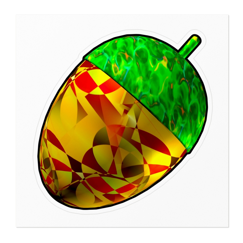 アブストラクトどんぐりのステッカー