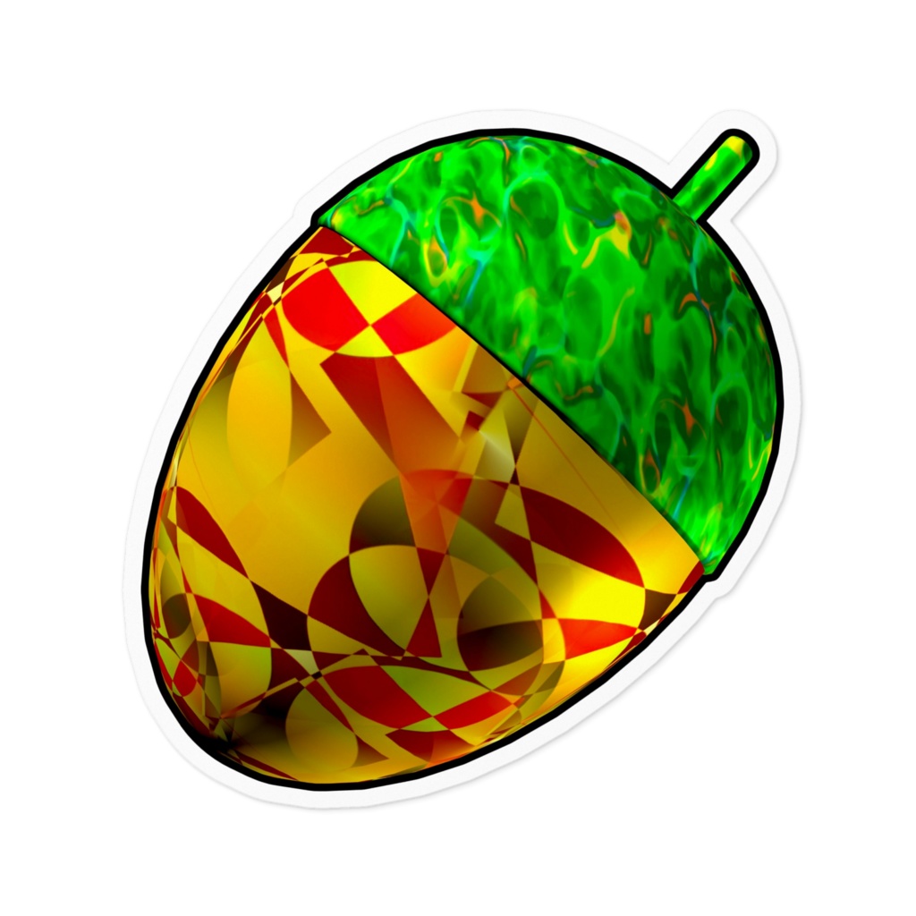 アブストラクトどんぐりのステッカー