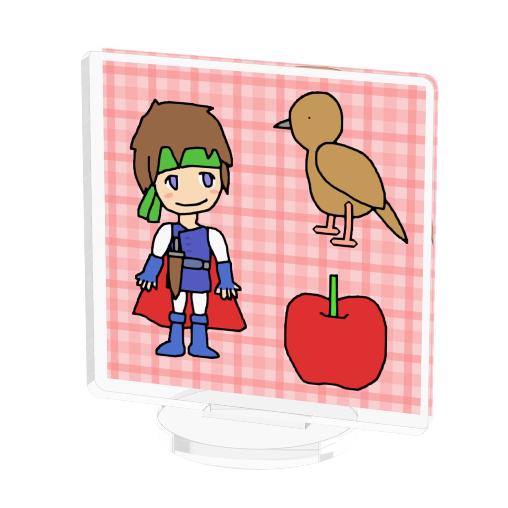 ゆとり(勇者、鳥、リンゴ)のアクリルフィギュア / Hero, Bird, Apple Acrylic Figure