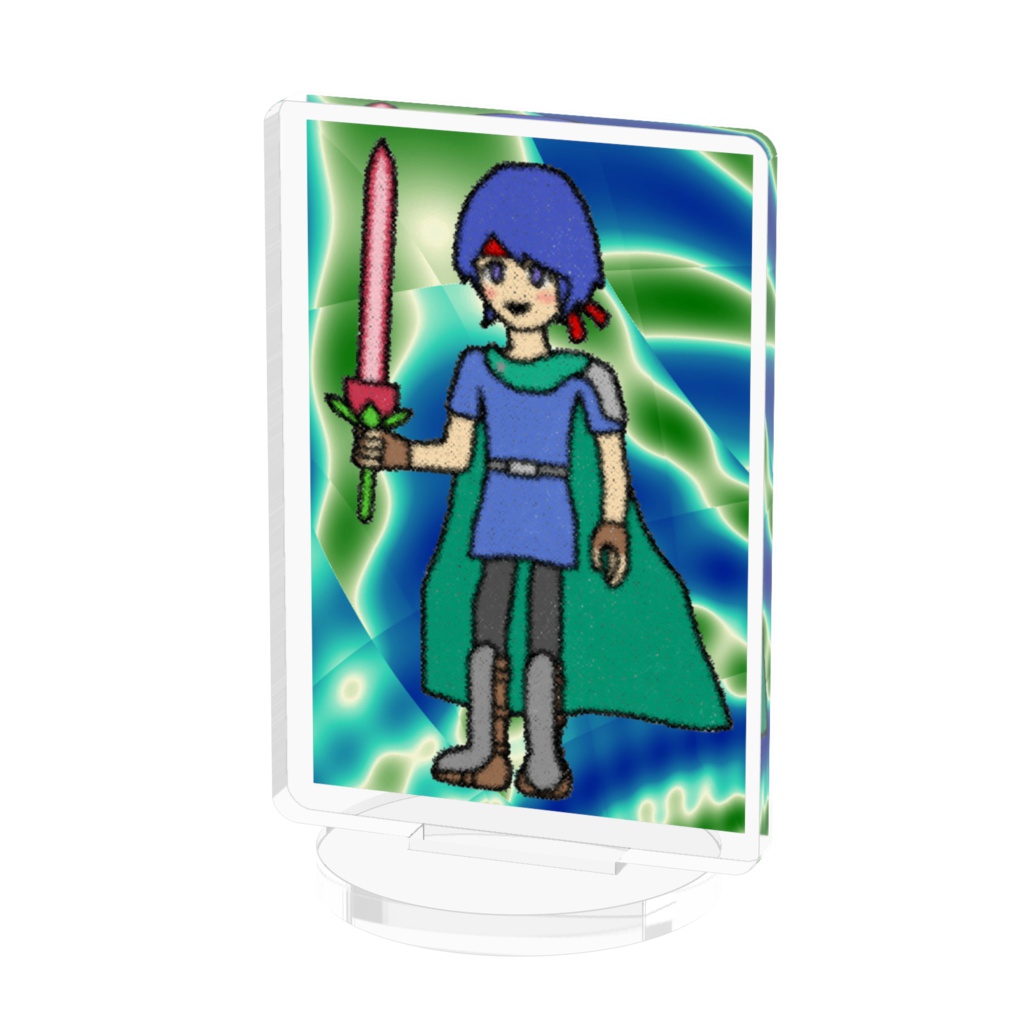 少年戦士と薔薇の剣のアクリルフィギュア / Warrior Boy & Rose Sword Acrylic Figure