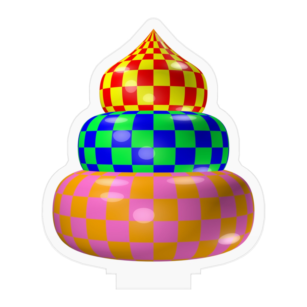 チェック柄うんちのアクリルフィギュア / Checker Poop Acrylic Figure