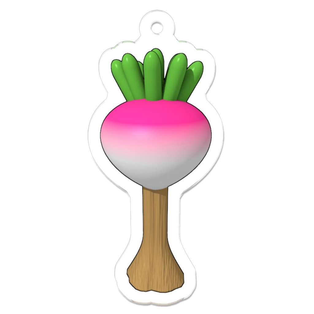 カブキ(蕪木)のアクリルキーホルダー (裏コーティング有り) / Turnip Wood Acrylic Key Chain