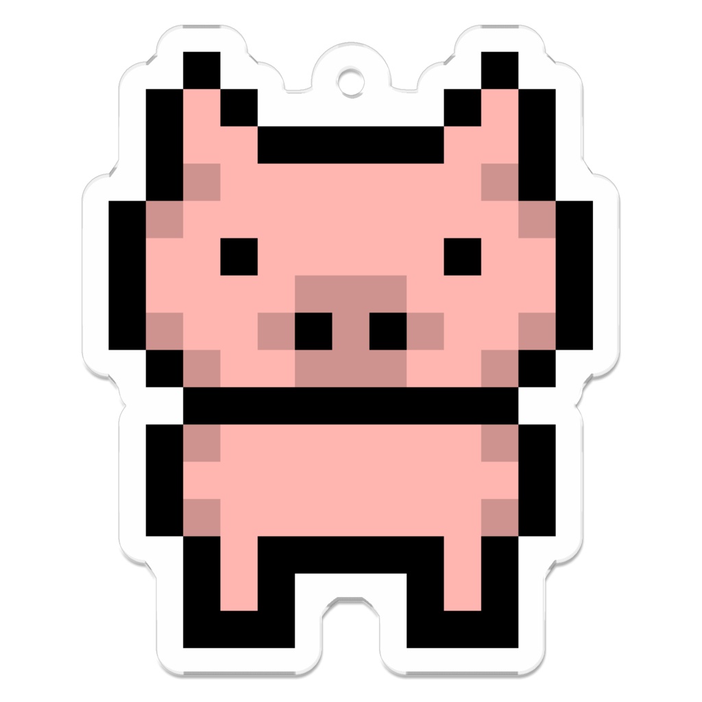 ドット豚のアクリルキーホルダー (裏コーティング有り) / Dot Pig Acrylic Key Chain