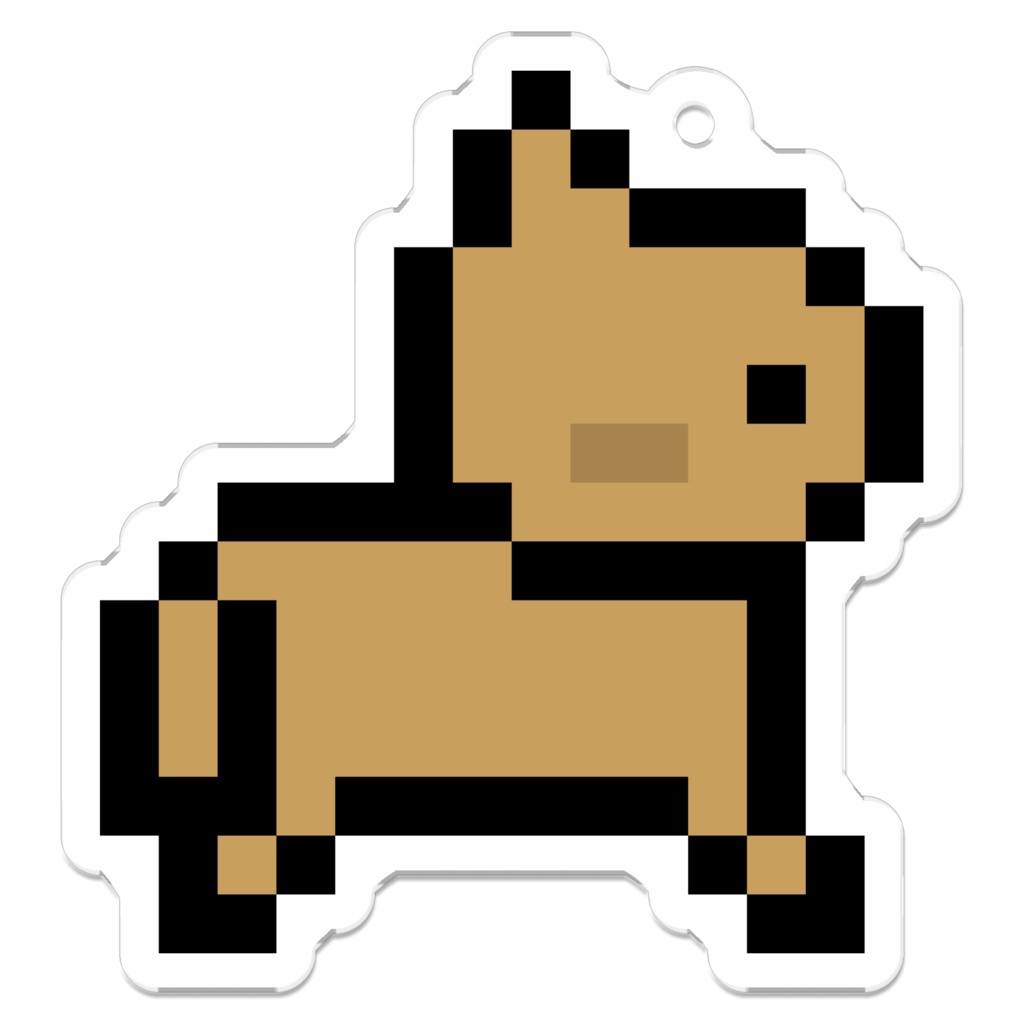 ドット猫のアクリルキーホルダー (裏コーティング有り) / Dot Cat Acrylic Key Chain