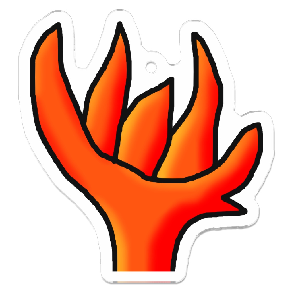 カエンタケのアクリルキーホルダー (裏コーティング有り) / Hypocrea cornu-damae Acrylic Key Chain