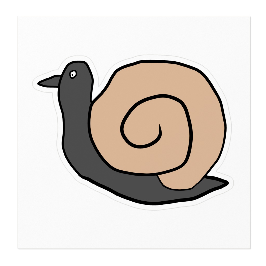 デンデンカラスのステッカー / Crow-snail Sticker