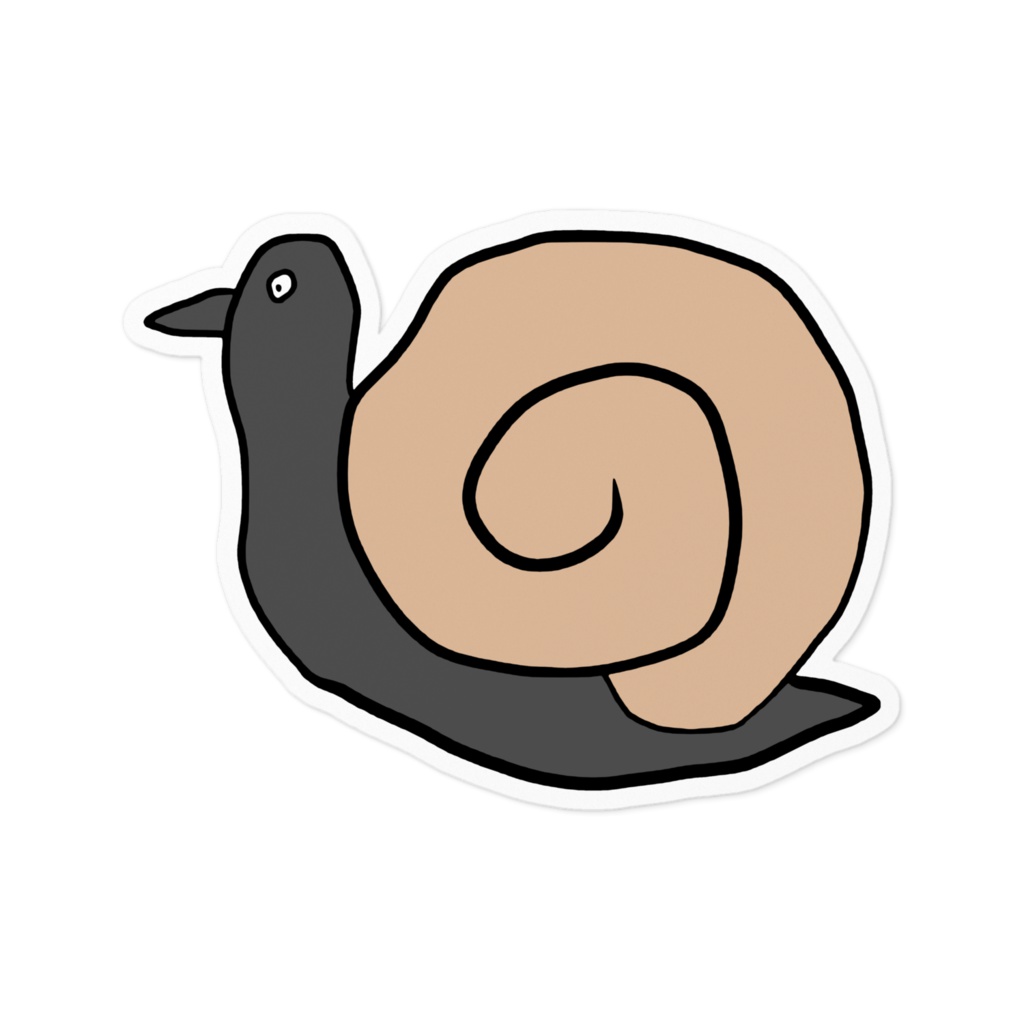 デンデンカラスのステッカー / Crow-snail Sticker