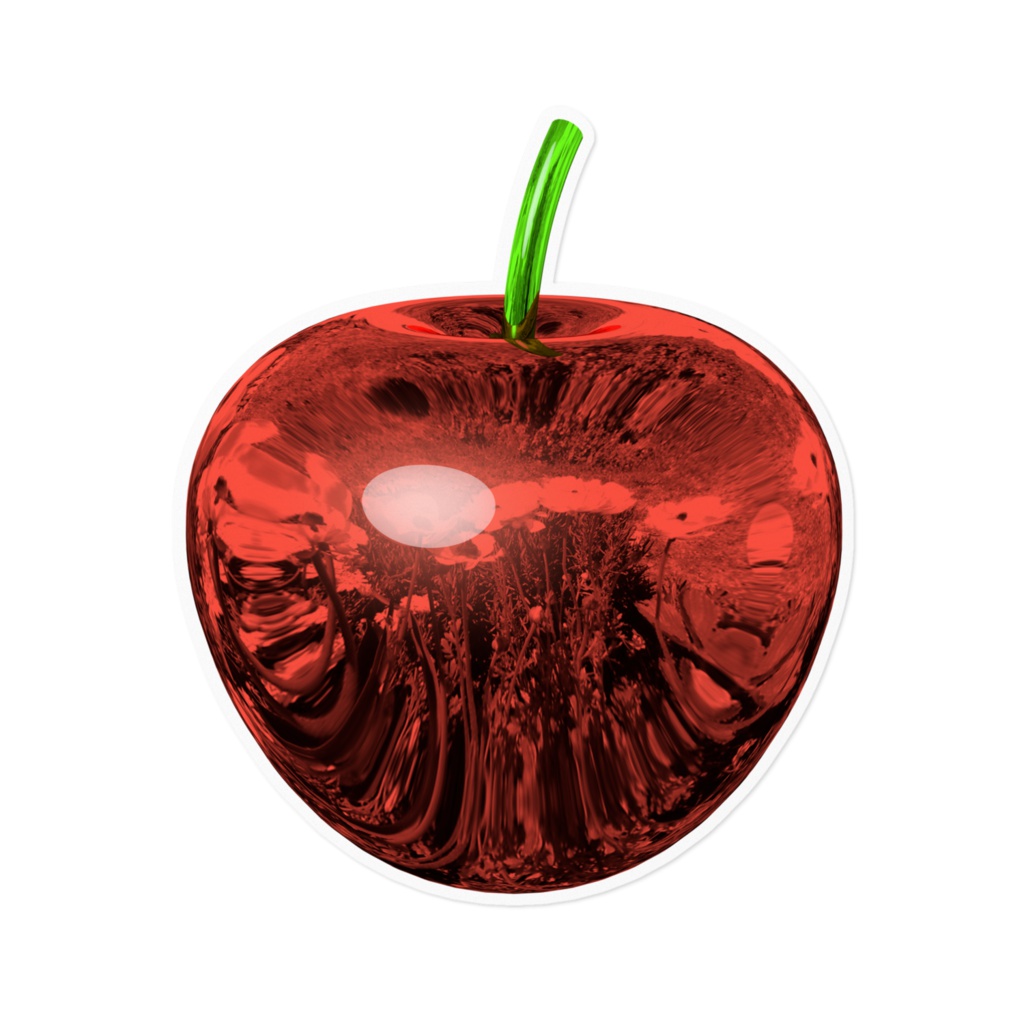 メタリックリンゴのステッカー / Metallic-apple Sticker