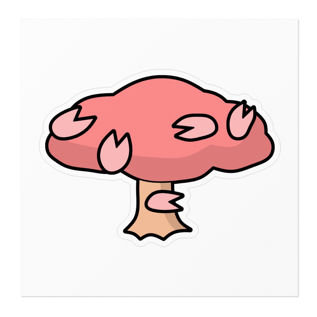 桜の木のステッカー / Cherry-Blossom-Tree Sticker
