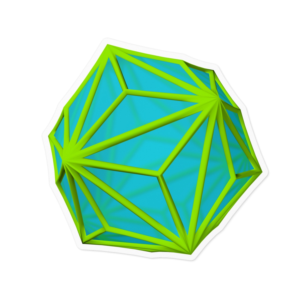 三方二十面体のステッカー / Triakis-icosahedron Sticker