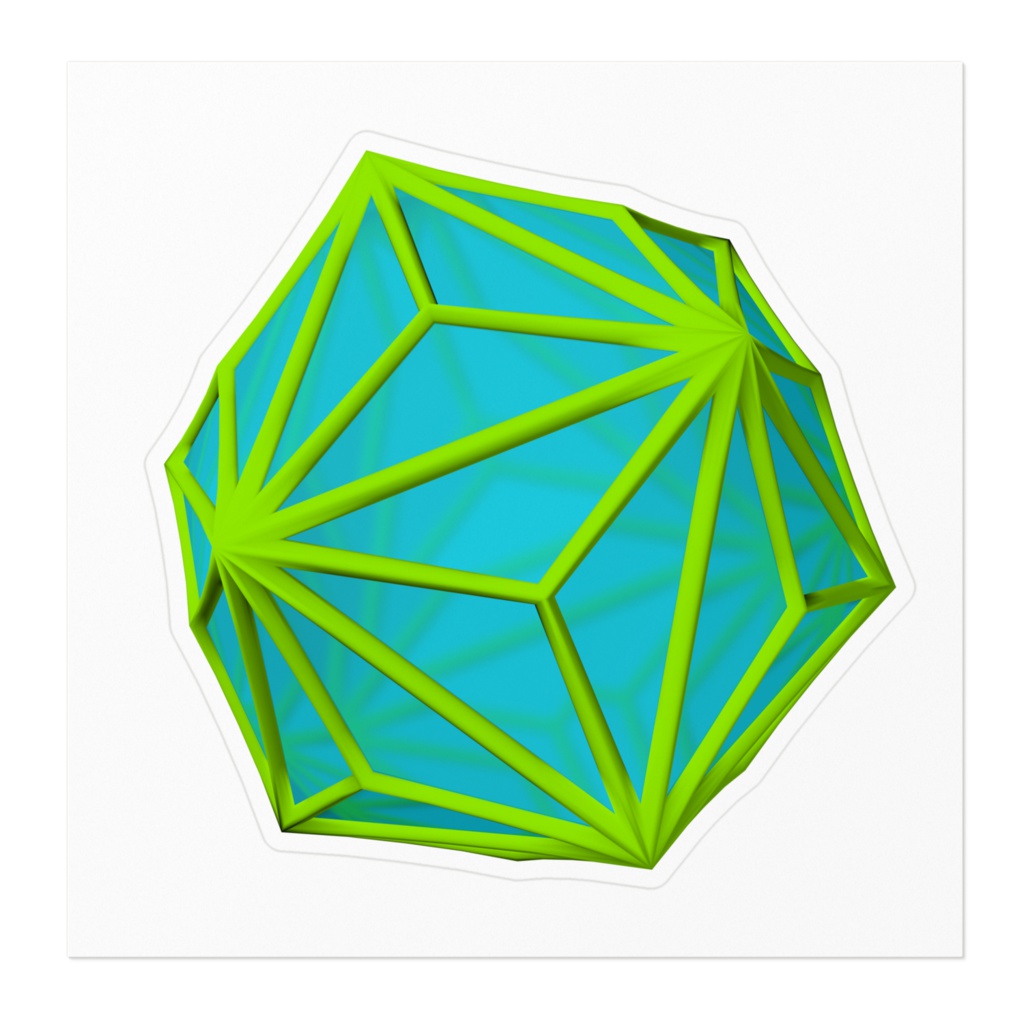 三方二十面体のステッカー / Triakis-icosahedron Sticker