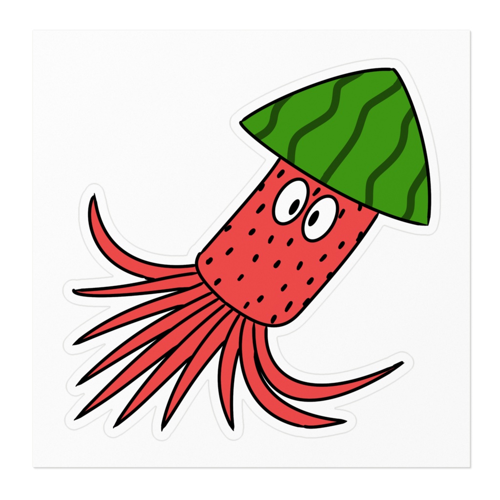 ス・イカのステッカー / Watermelon-Squid Sticker