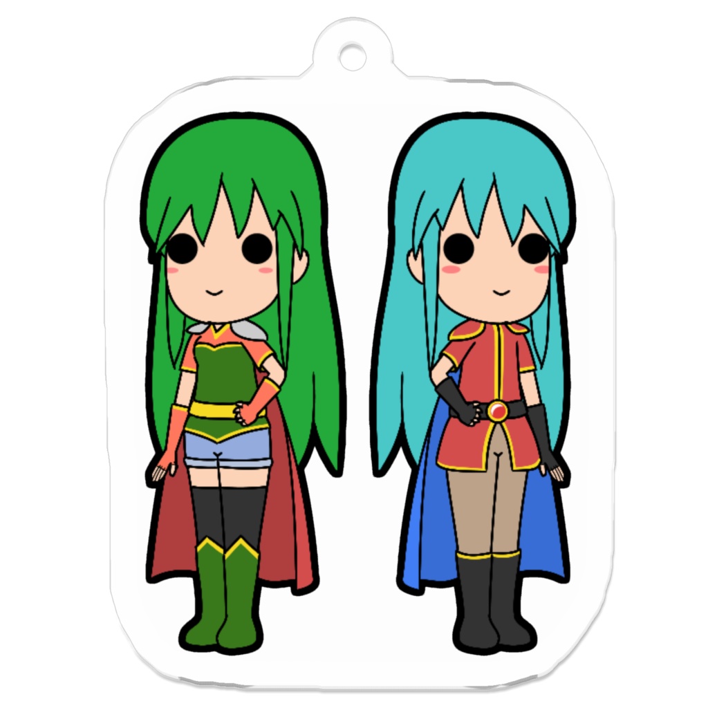 少女のアクリルキーホルダー (裏コーティング有り)