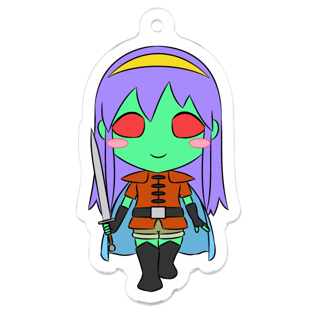 少女のアクリルキーホルダー (裏コーティング有り)