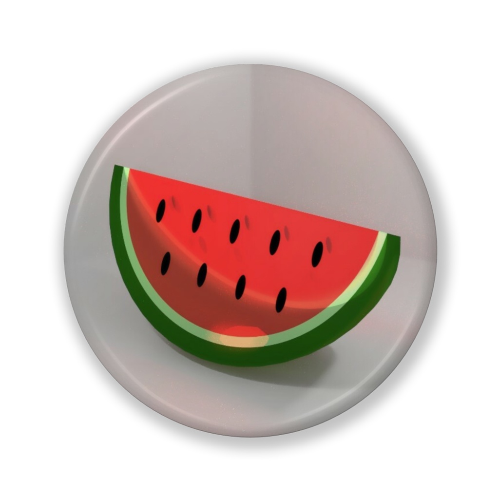 ガラスイカの缶バッジ