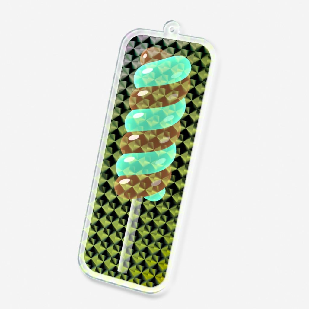 ホログラムアクリルキーホルダー 「ミントチョコキャンディ」