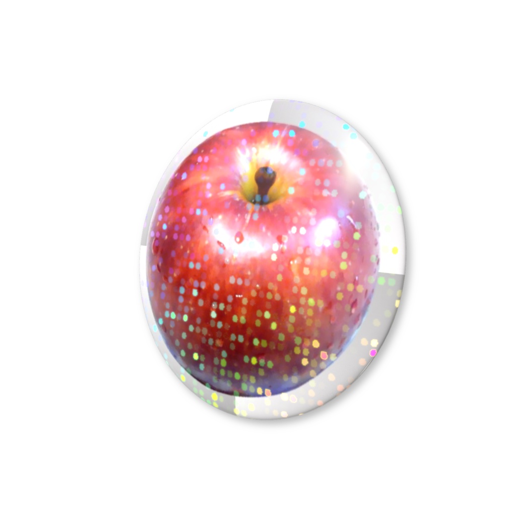 ホログラム缶バッジ 「リンゴ」