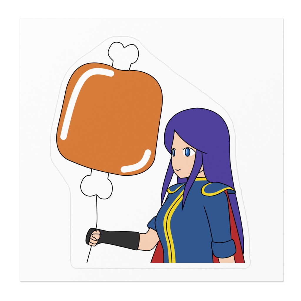 ステッカー 「肉の風船と女性」