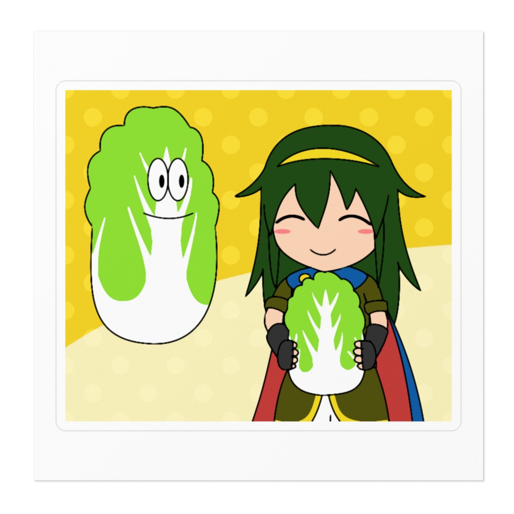 ステッカー 「白菜と少女」