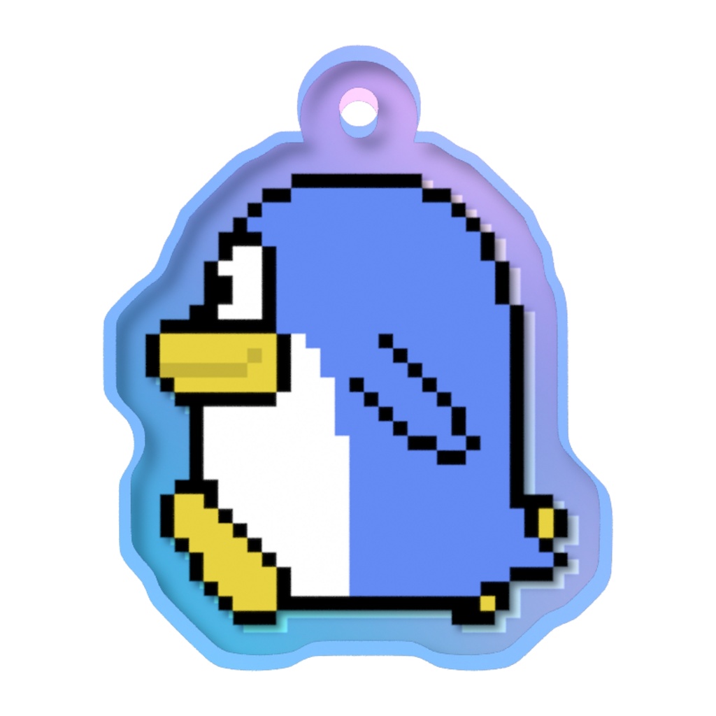 めじるしチャーム 「ドット絵のペンギン」