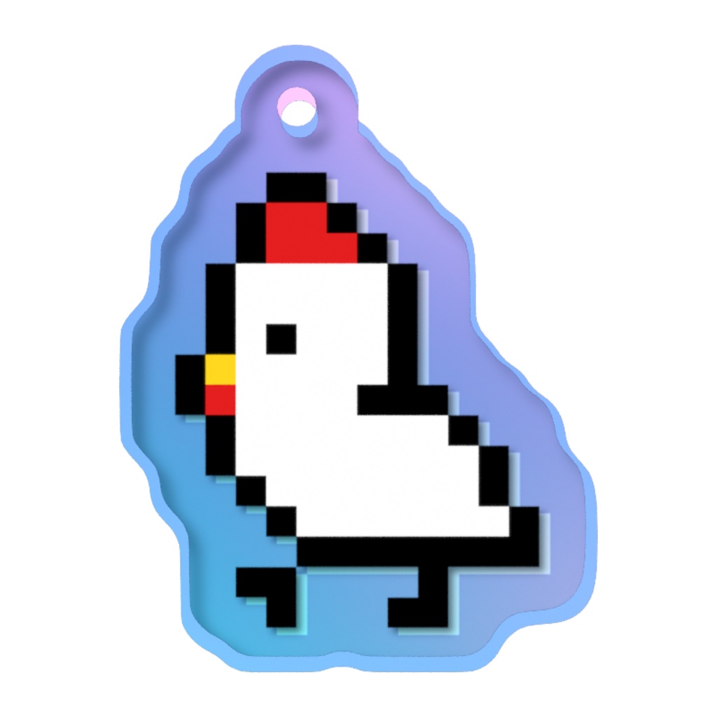 めじるしチャーム 「ドット絵の鶏」