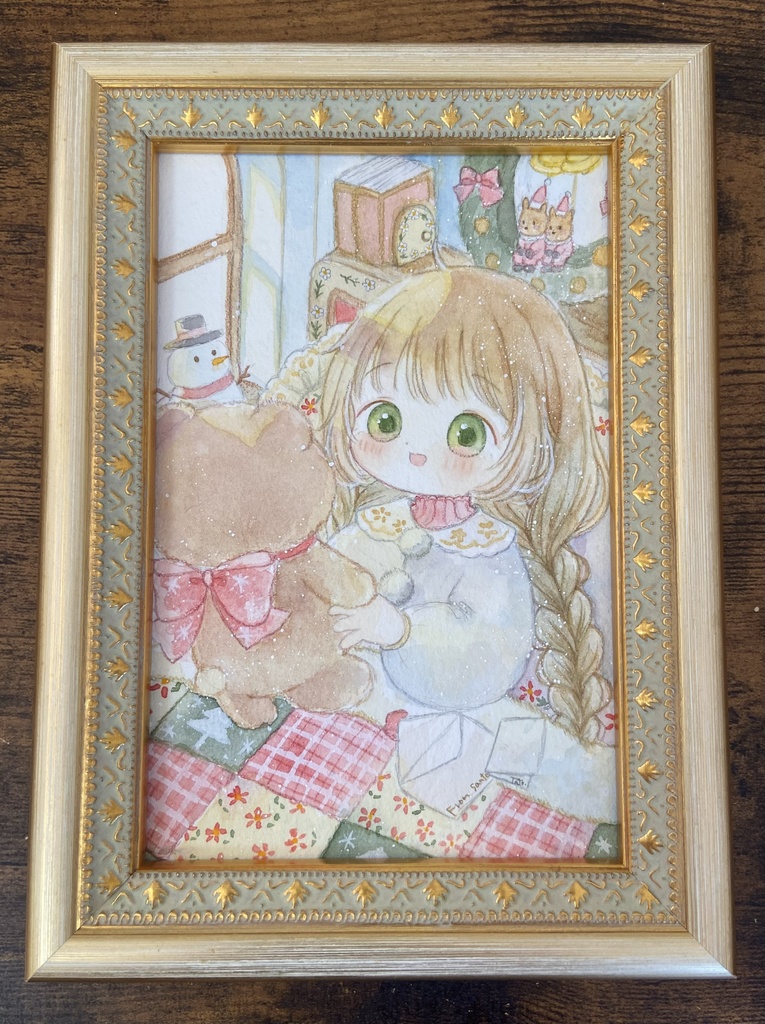 【額装原画】クリスマスの朝