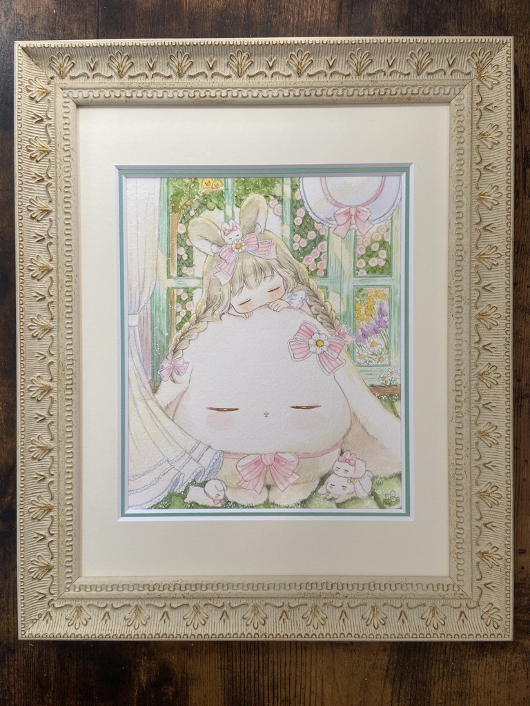 【額装作品】お昼寝だんご