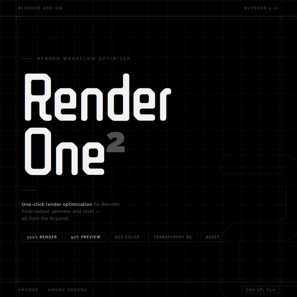 RenderOne ―レンダリングをワンクリックで高速化するアドオン—