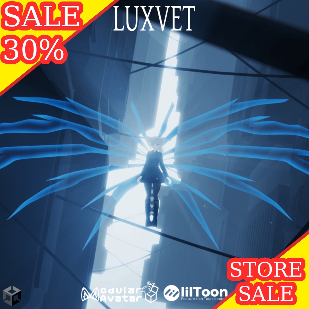 SCI FI AURA WINGS【Aura Wings, MA, Liltoon, Fully customizable】【オーラウィング Modular Avatar対応 Liltoon対応 フルカスタマイズ可能】