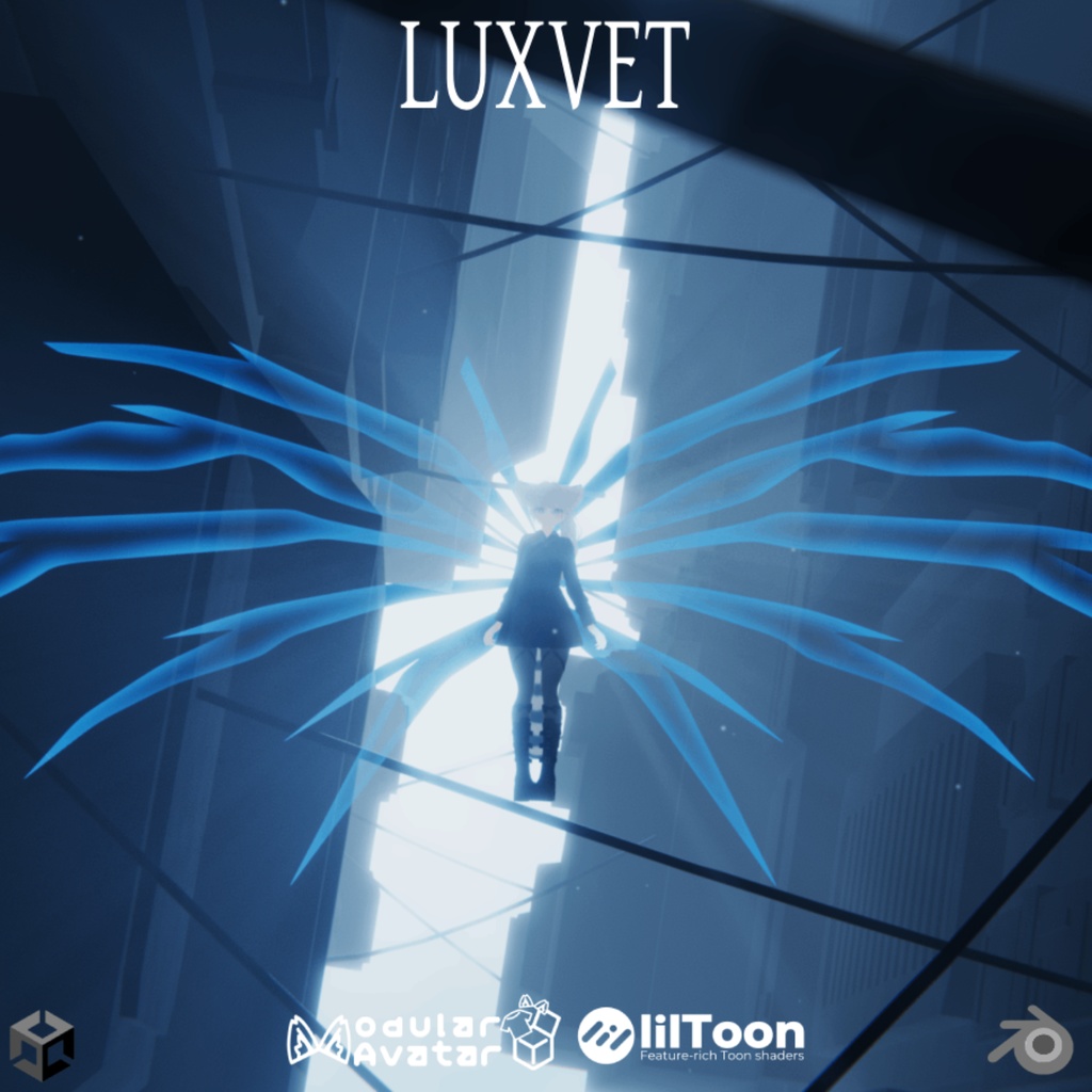 SCI FI AURA WINGS【Aura Wings, MA, Liltoon, Fully customizable】【オーラウィング Modular Avatar対応 Liltoon対応 フルカスタマイズ可能】