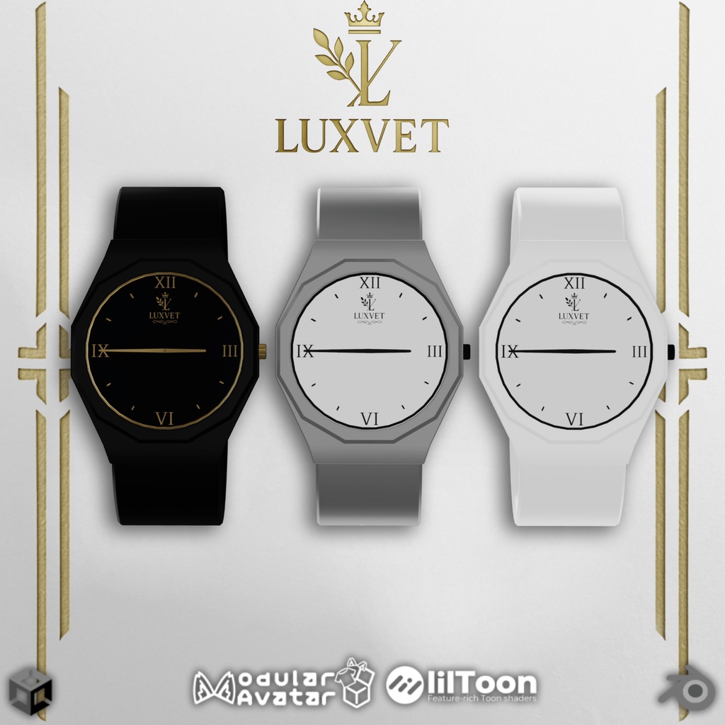 LUXVET SLIM WATCH COLLECTION【Slim Watch, MA, Liltoon, Fully customizable】【スリムウォッチ Modular Avatar対応 Liltoon対応 フルカスタマイズ可能】