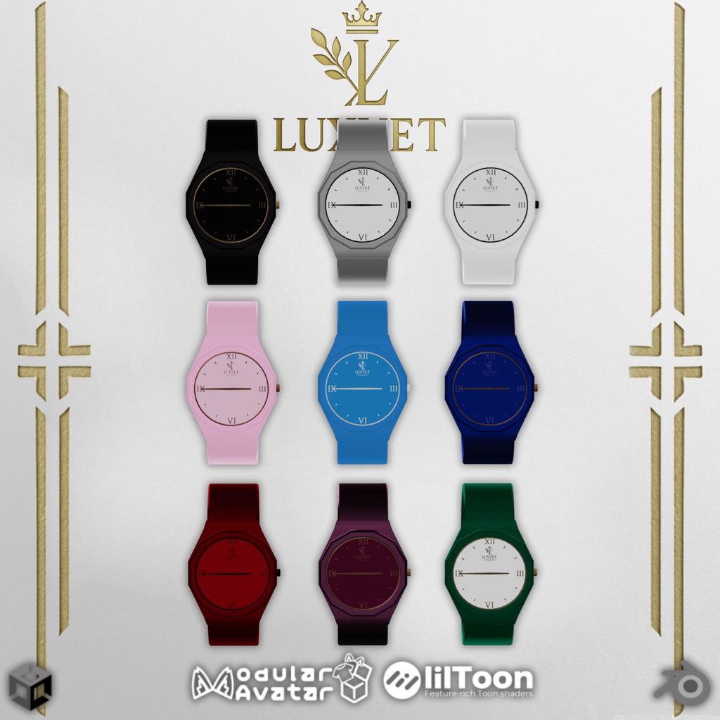 LUXVET SLIM WATCH COLLECTION【Slim Watch, MA, Liltoon, Fully customizable】【スリムウォッチ Modular Avatar対応 Liltoon対応 フルカスタマイズ可能】