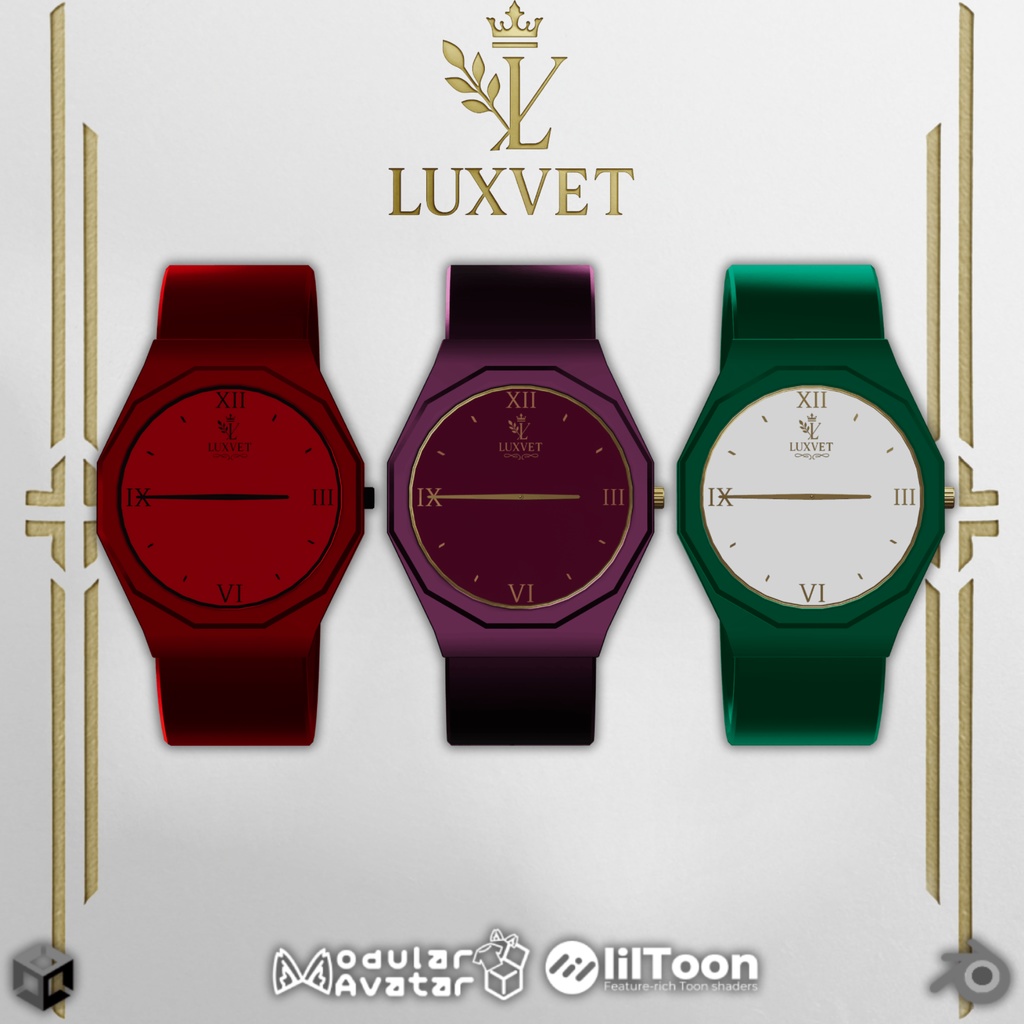LUXVET SLIM WATCH COLLECTION【Slim Watch, MA, Liltoon, Fully customizable】【スリムウォッチ Modular Avatar対応 Liltoon対応 フルカスタマイズ可能】