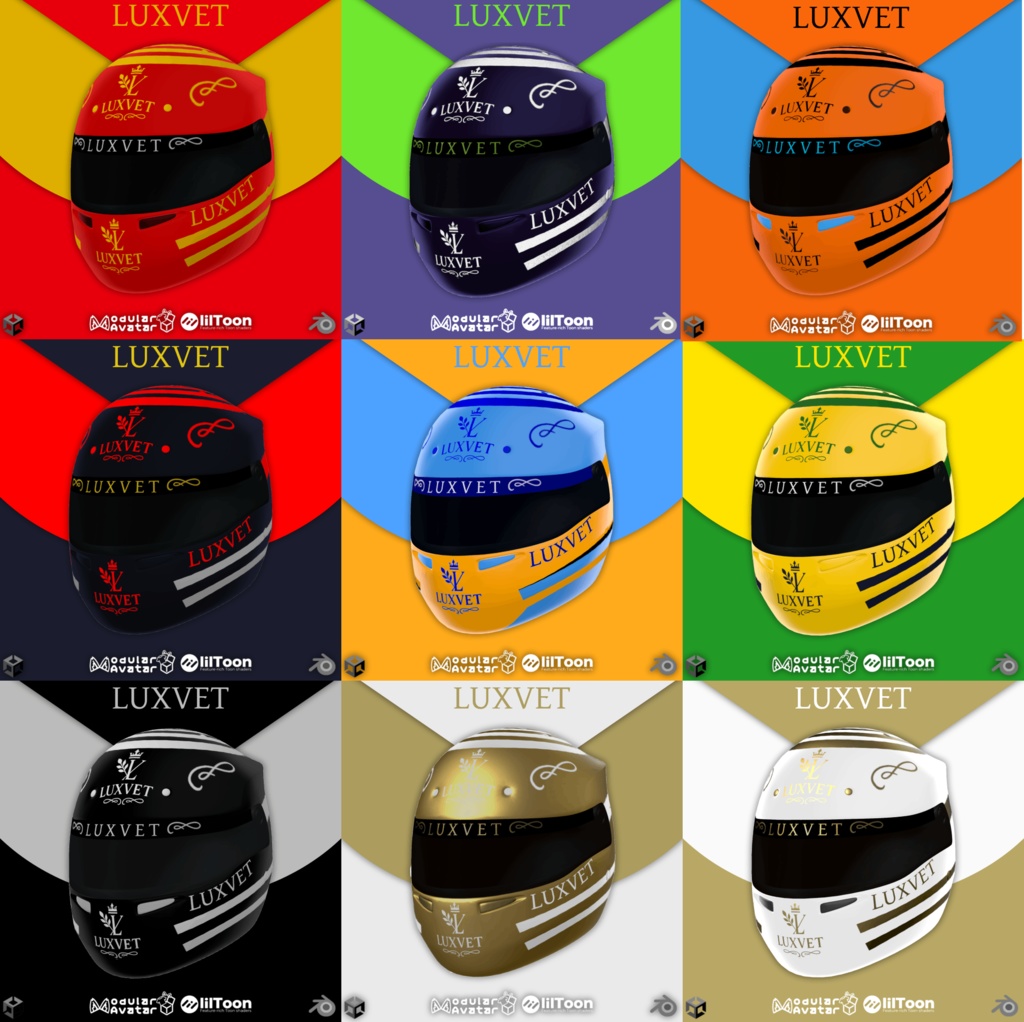 【LUXVET RACING HELMET COLLECTION 【 LUXVET レーシングヘルメットコレクション 【MA対応 Liltoon対応 カスタマイズ可能】