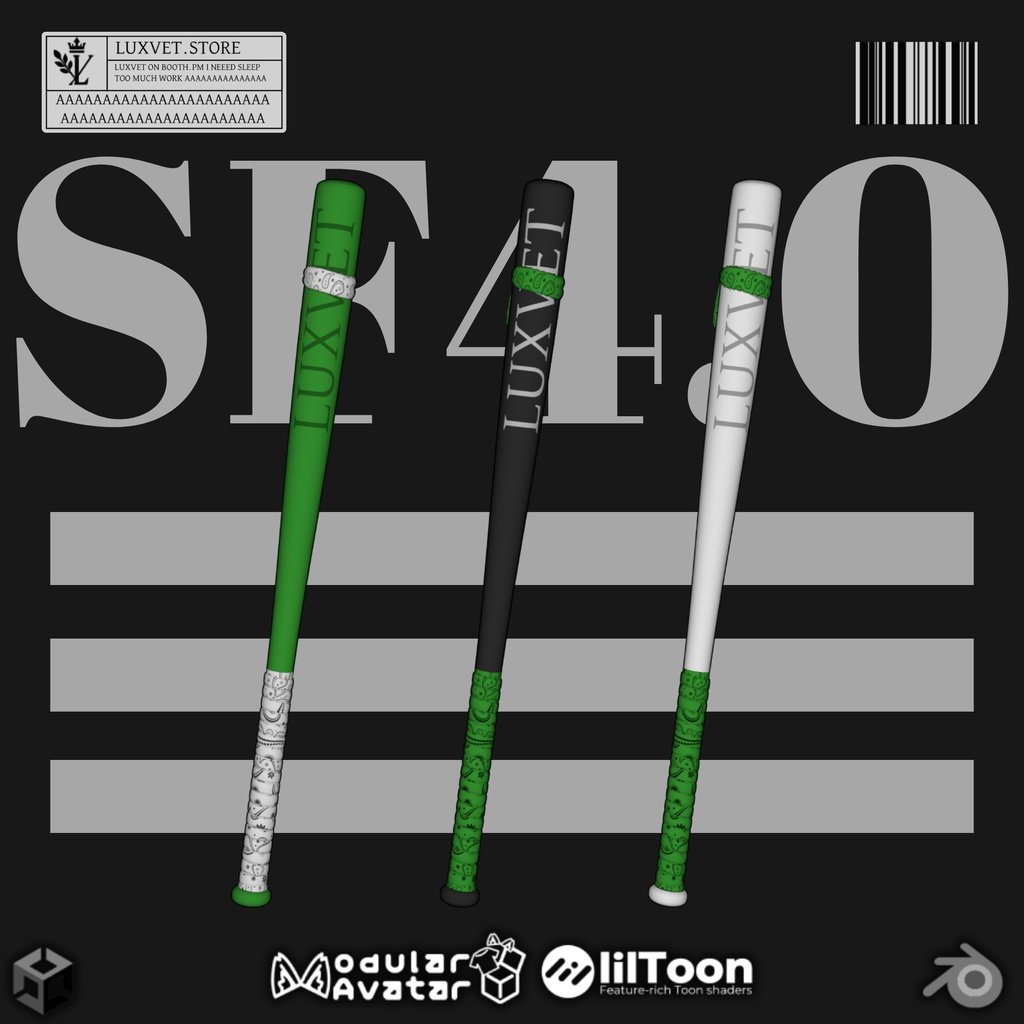 Luxvet SF4.0 Baseball Bat【 Luxvet SF4.0 ベースボールバット】【MA対応 Liltoon対応 カスタマイズ可能】