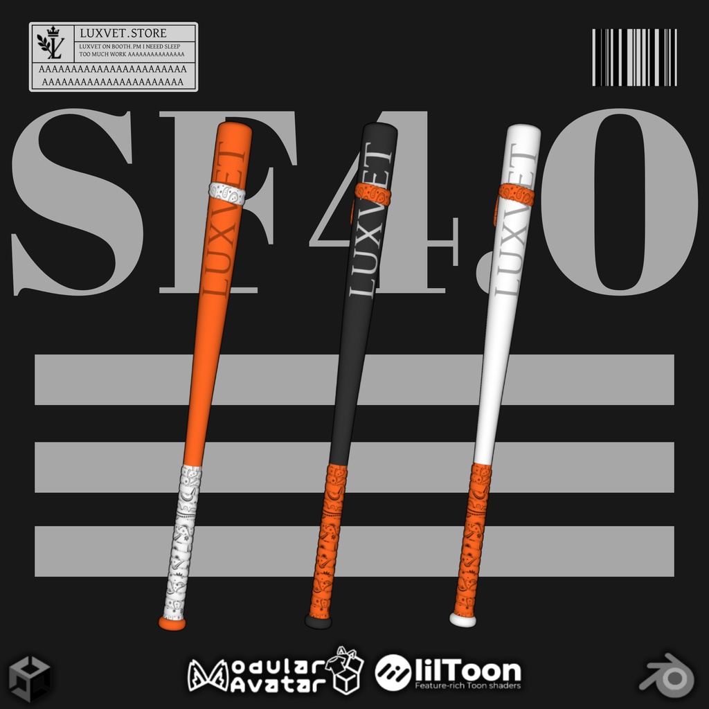 Luxvet SF4.0 Baseball Bat【 Luxvet SF4.0 ベースボールバット】【MA対応 Liltoon対応 カスタマイズ可能】