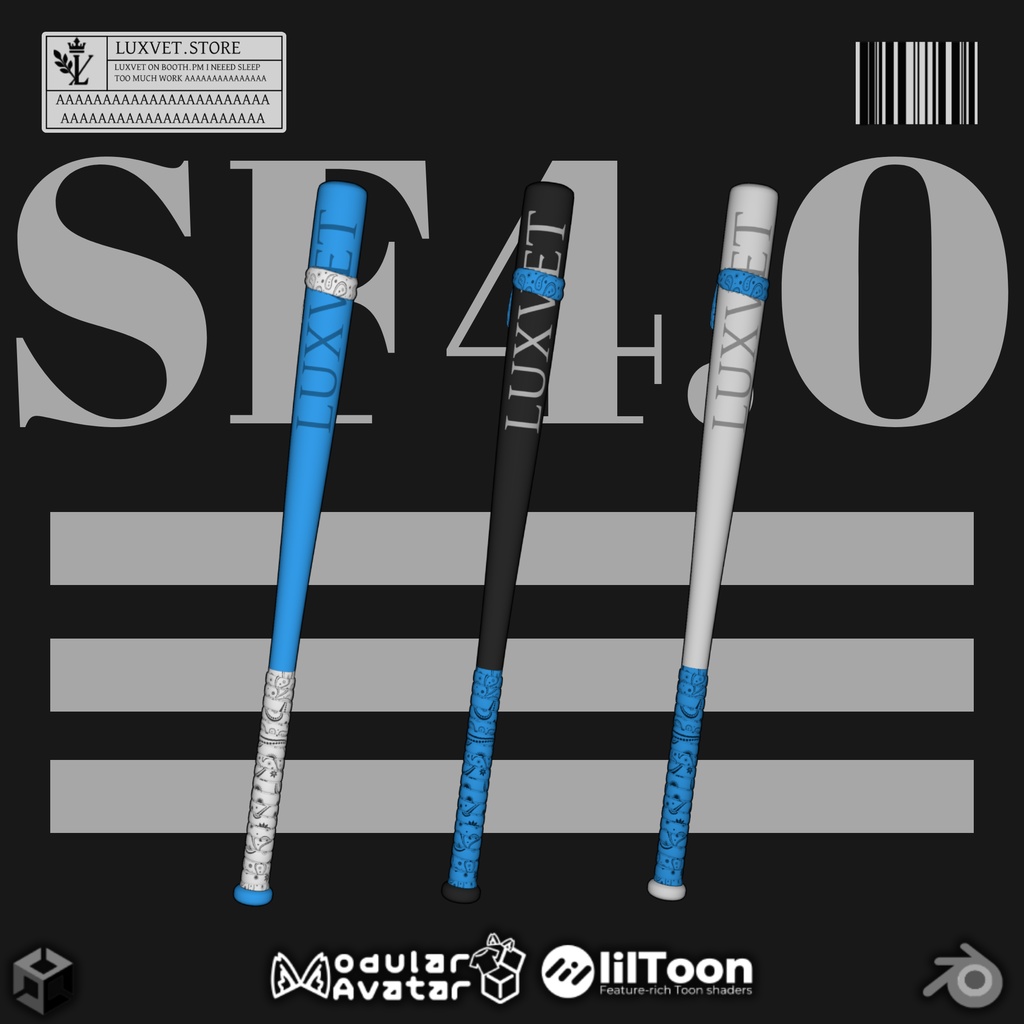 Luxvet SF4.0 Baseball Bat【 Luxvet SF4.0 ベースボールバット】【MA対応 Liltoon対応 カスタマイズ可能】